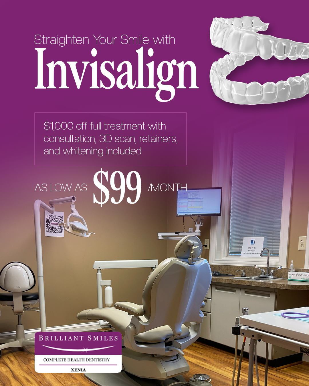 Brilliant Smiles - Complete Health Dentistry Facebook ad: Xenia! Invisalign Special is Here!