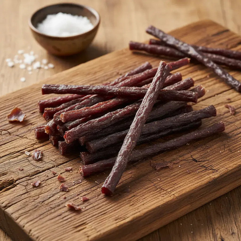 Don jerky Facebook ad: Snack natural de carne elaborado con filetes seleccionados…