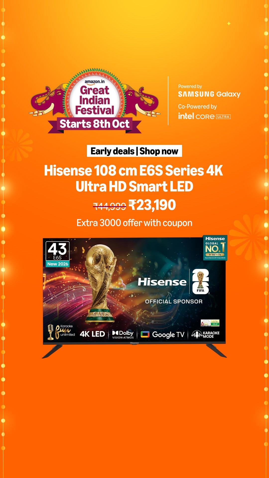 Amazon India Facebook ad: Amazon Great Indian Festival | Starts 8th Oct.