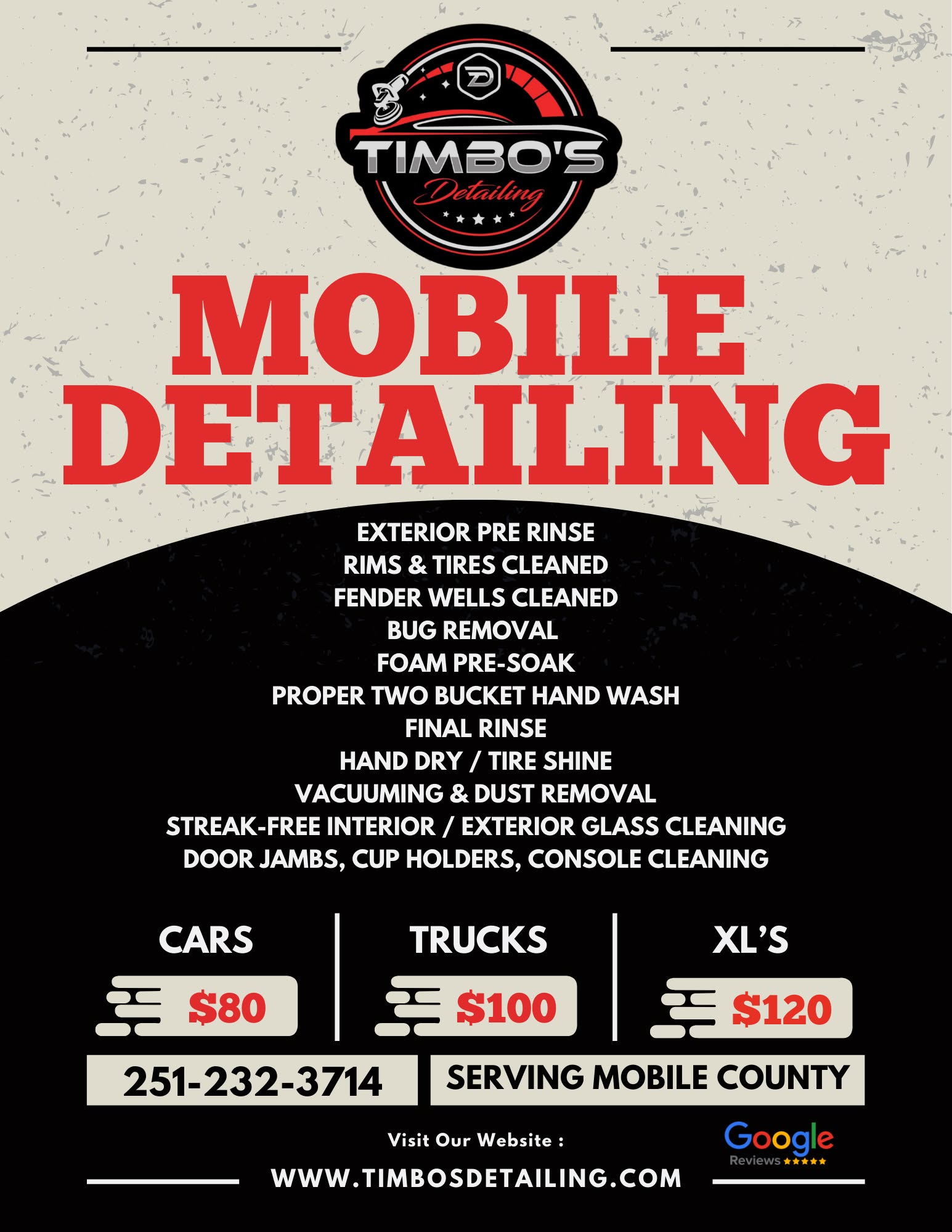 Timbos mobile Detailing- Timothy Sheffield Facebook ad: Timbo's Automotive Detailing | Mobile, AL & Surrounding Area