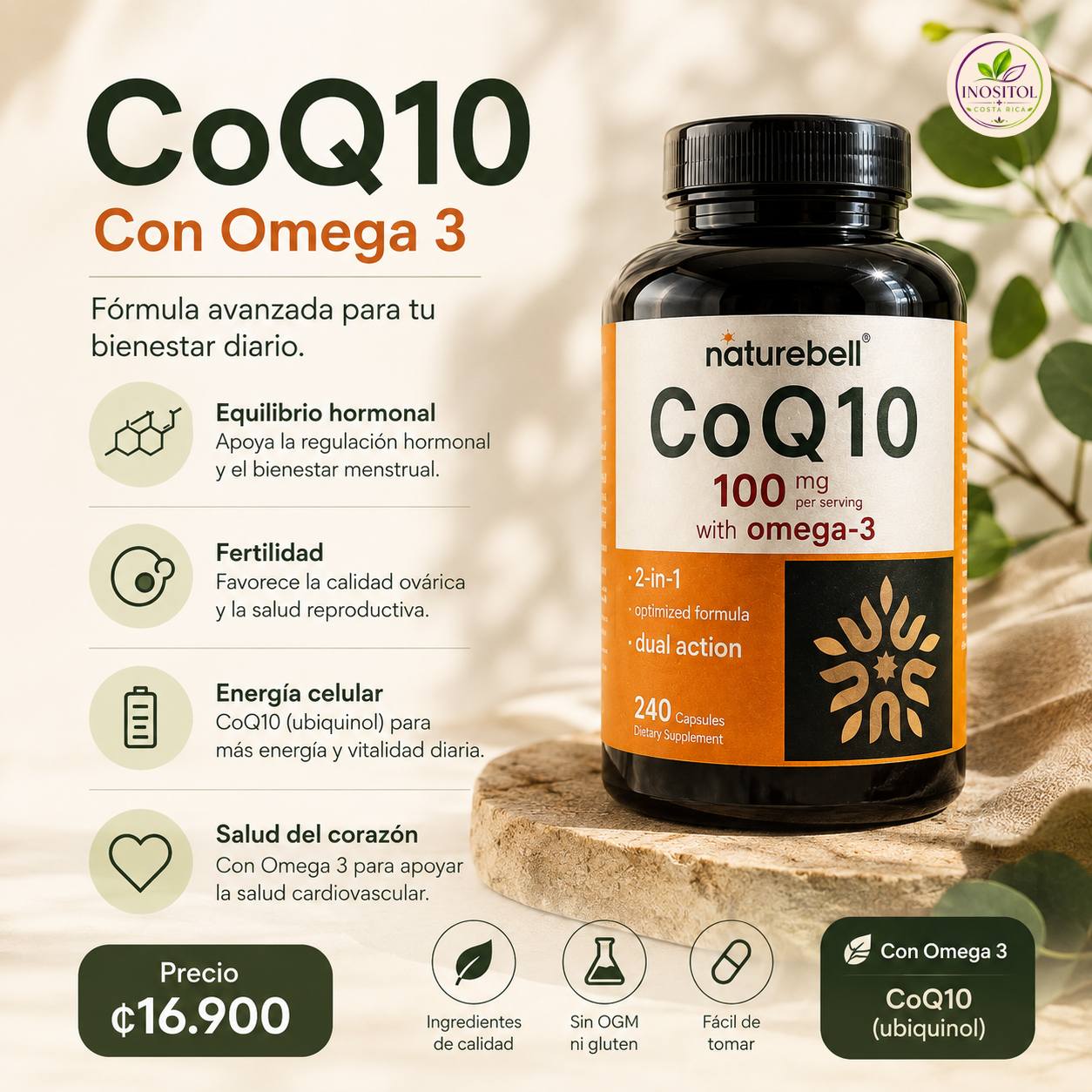 Inositol Costa Rica Facebook ad: Tu bienestar comienza aquí, dále equilibrio todos los…