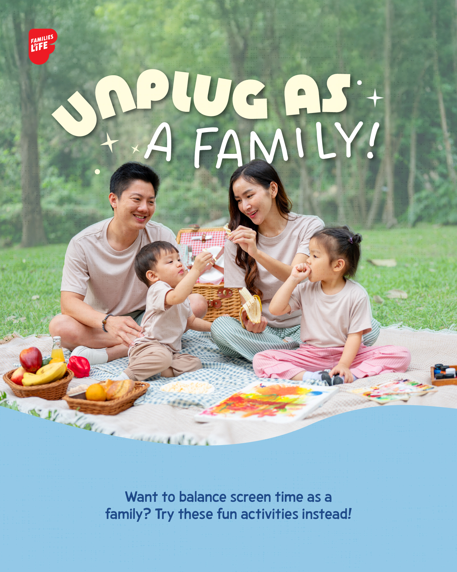 Families for Life Facebook ad: Want to cut down screen time?