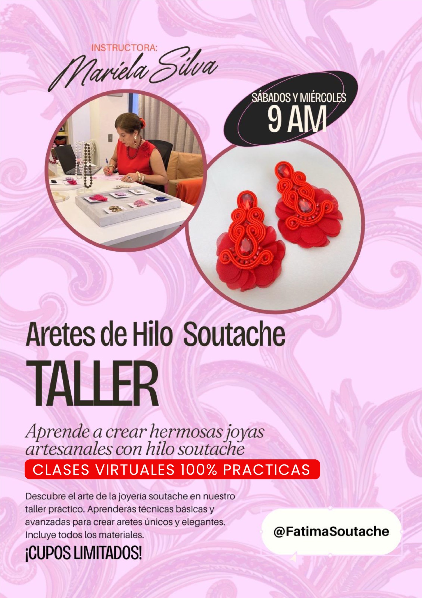 Fatima Soutache Facebook ad: Únete al Taller Soutache