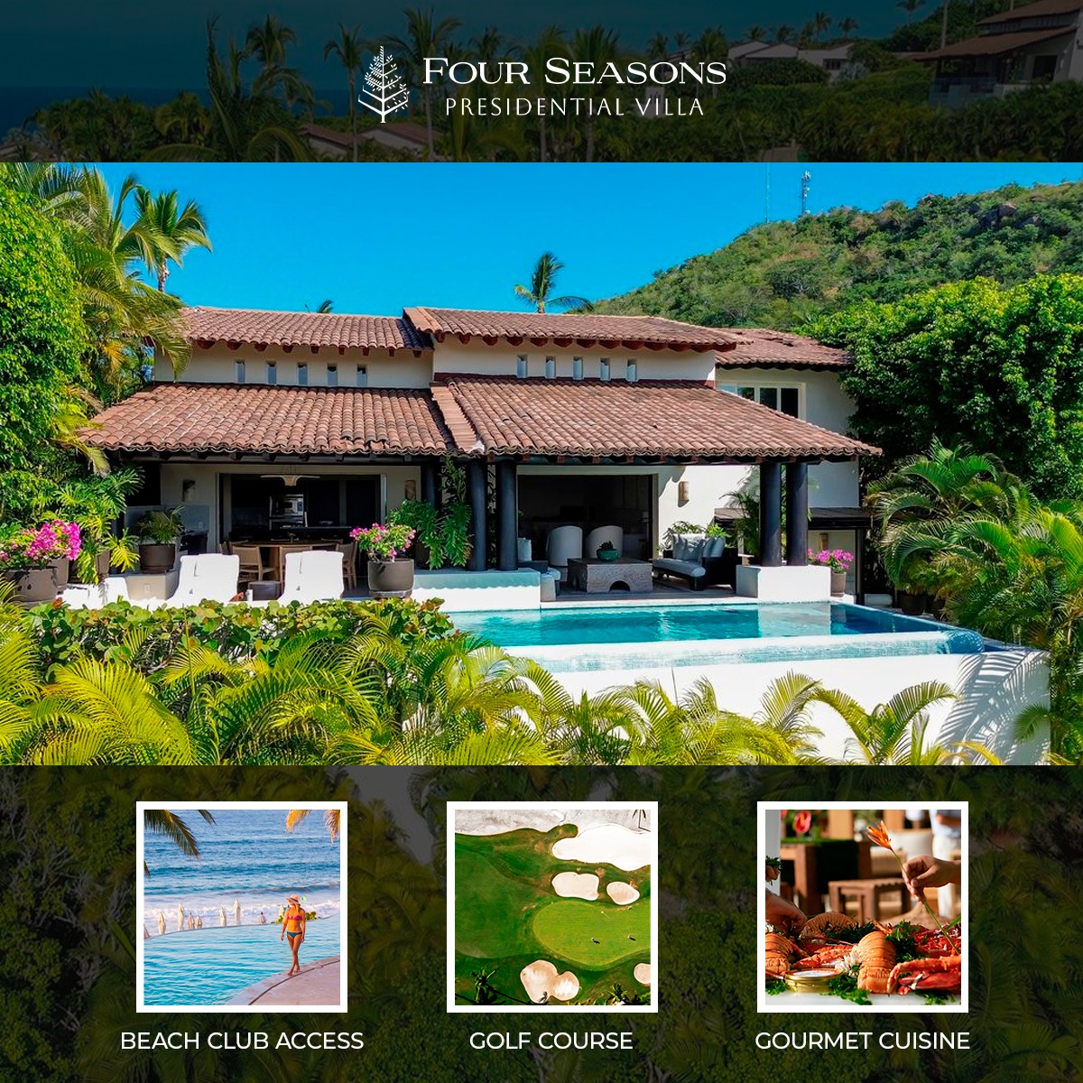 Four Seasons Presidential Villa Facebook ad: Escape to the Four Seasons Presidential Villa in…