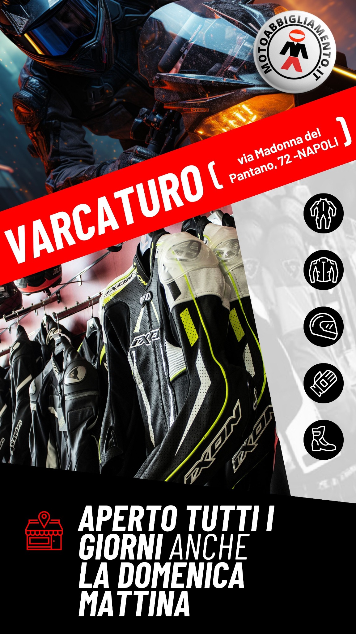 Motoabbigliamento Varcaturo Napoli Facebook ad: Vieni a trovarci in negozio