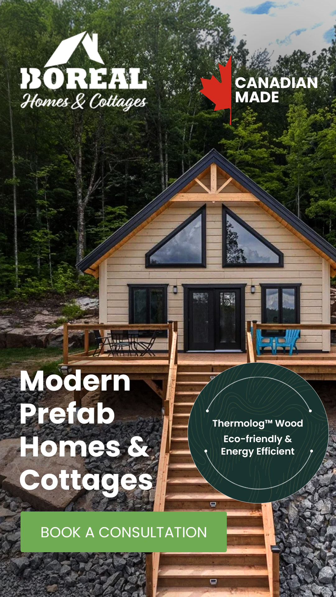 Boreal Thermolog Homes and Cottages Facebook ad