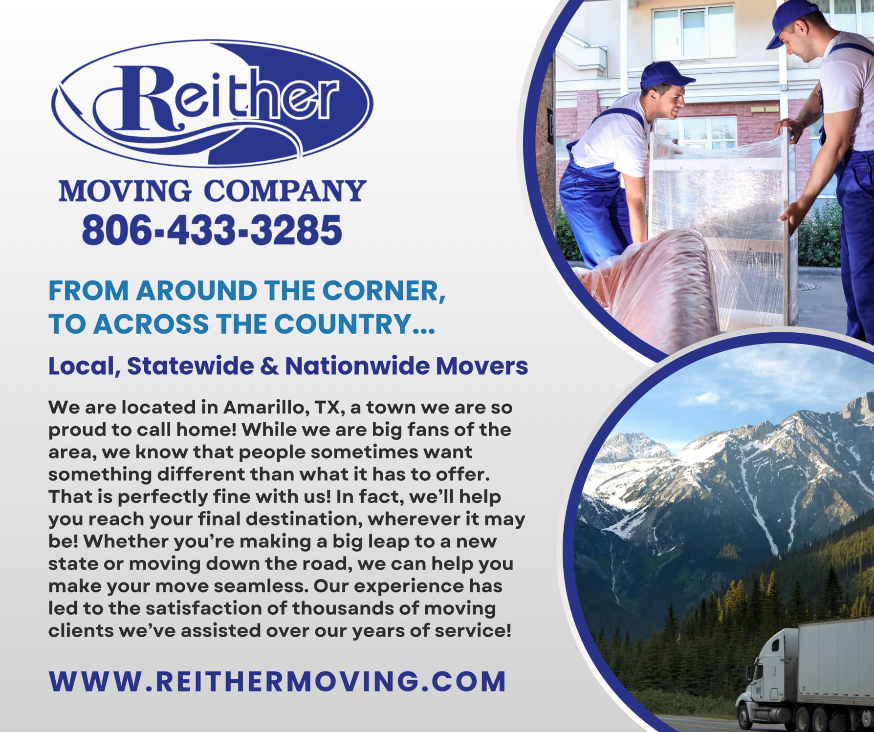 Reither Moving Company Facebook ad from Mar 12, 2025