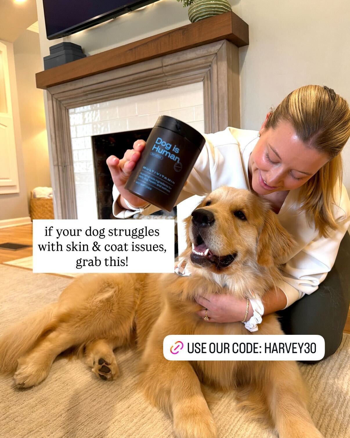 Harvey & Lindsey Facebook ad: Daily Dog Multivitamin, Real Results