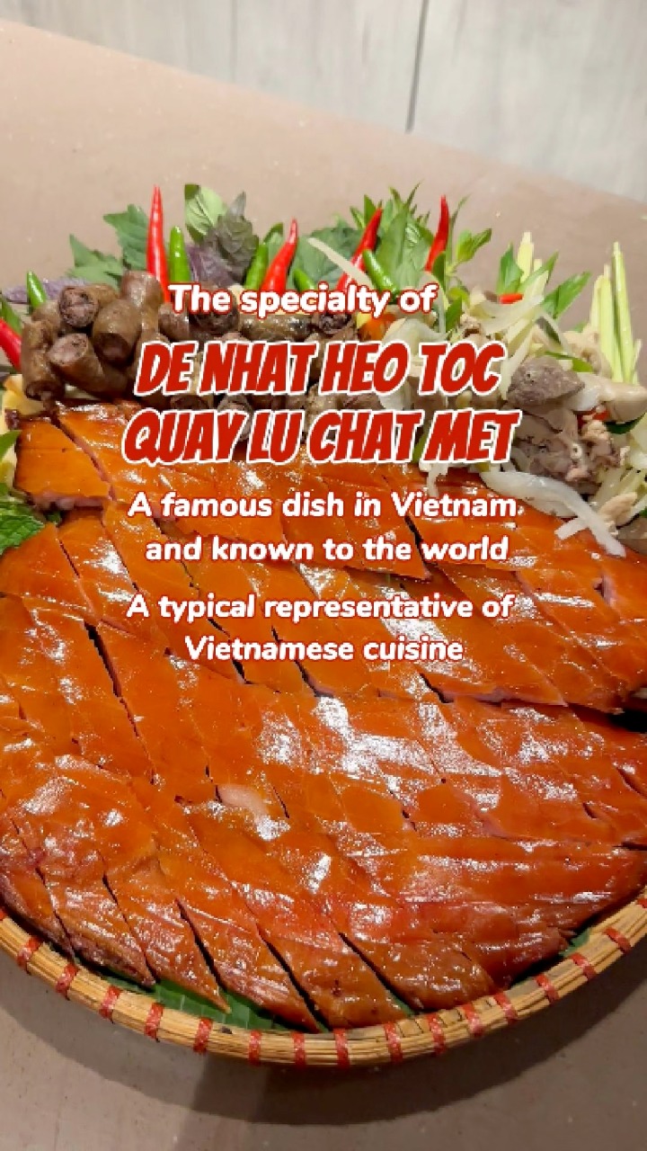 Qua Ngon Restaurant Facebook ad: The specialty of De Nhat Heo Toc Quay…