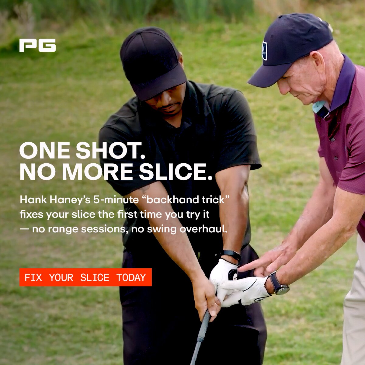 Hank Haney's One-Shot Slice Fix Facebook ad