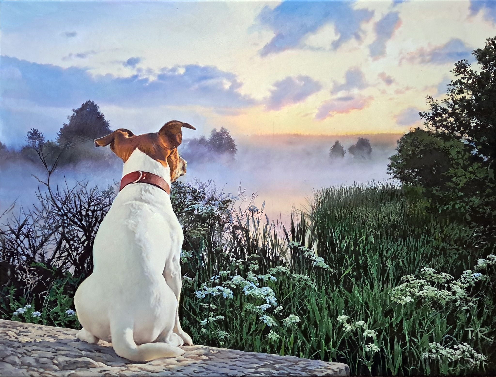 Rezvaya.Art Facebook ad: A DAWNLOVER - Tatiana Rezvaya - Oil on Canvas