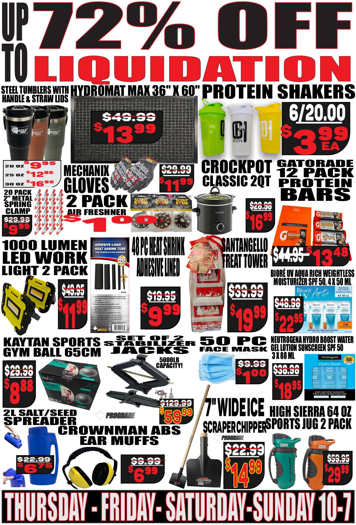 Wholesale Liquidators Facebook ad: Up to 72% OFF Liquidation on now in…