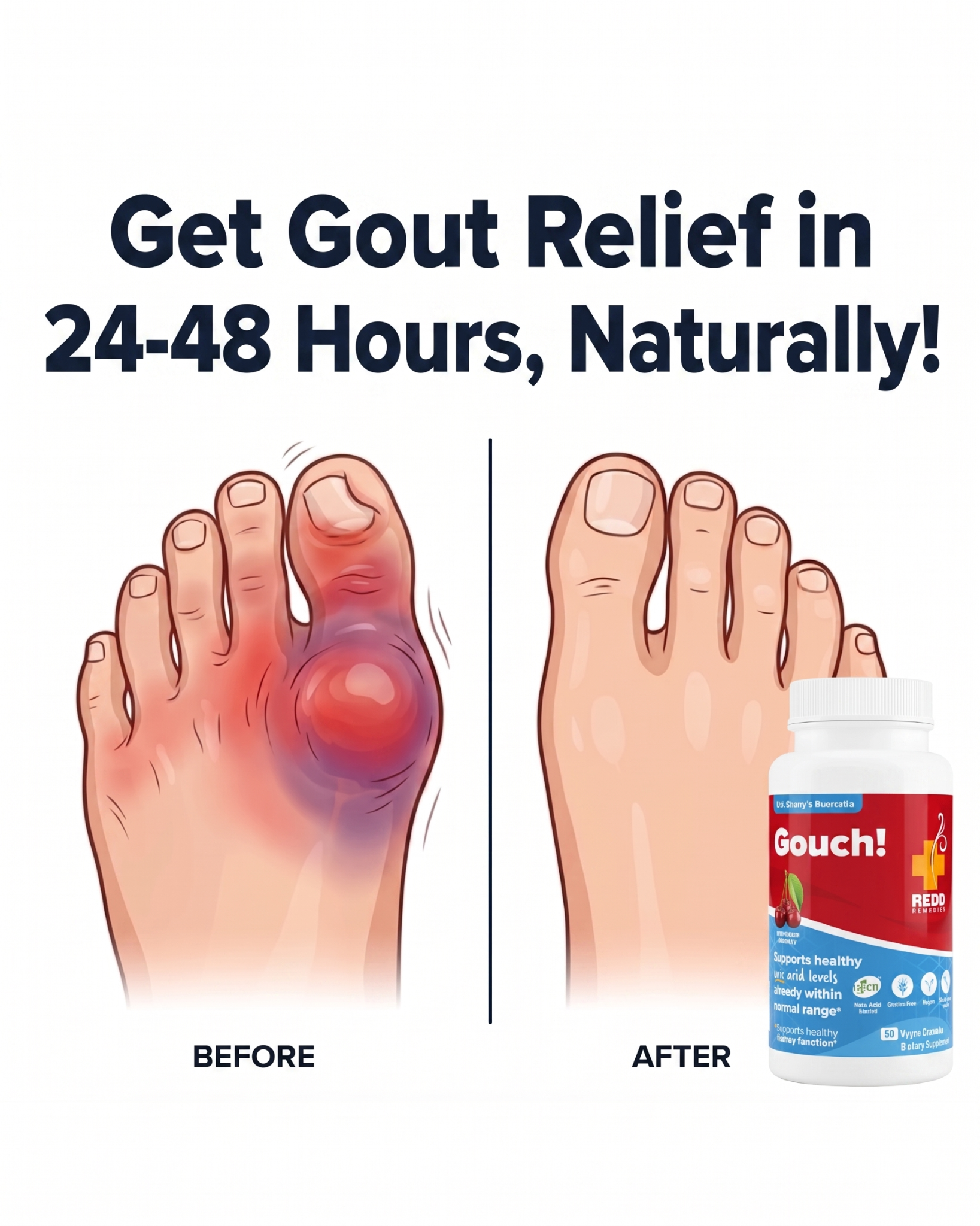 Redd Remedies Facebook ad: I've had gout for 12 years.