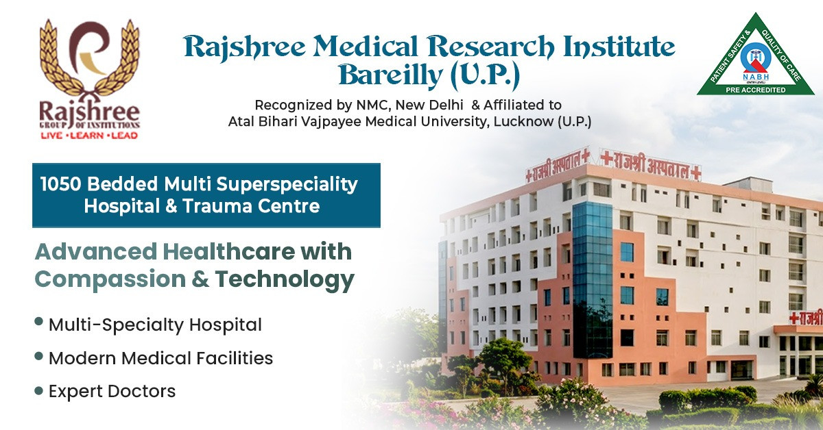 Rajshree Medical Research Institute Bareilly Facebook ad: NABH Pre-Accredited Hospital