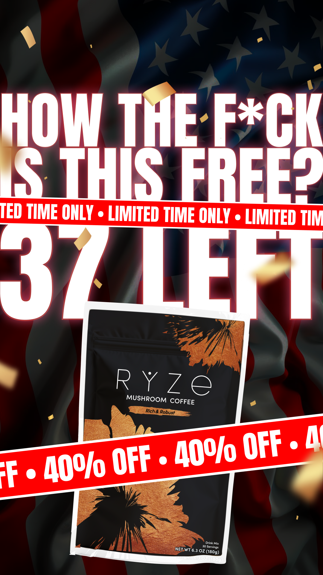 RYZE Superfoods Facebook ad