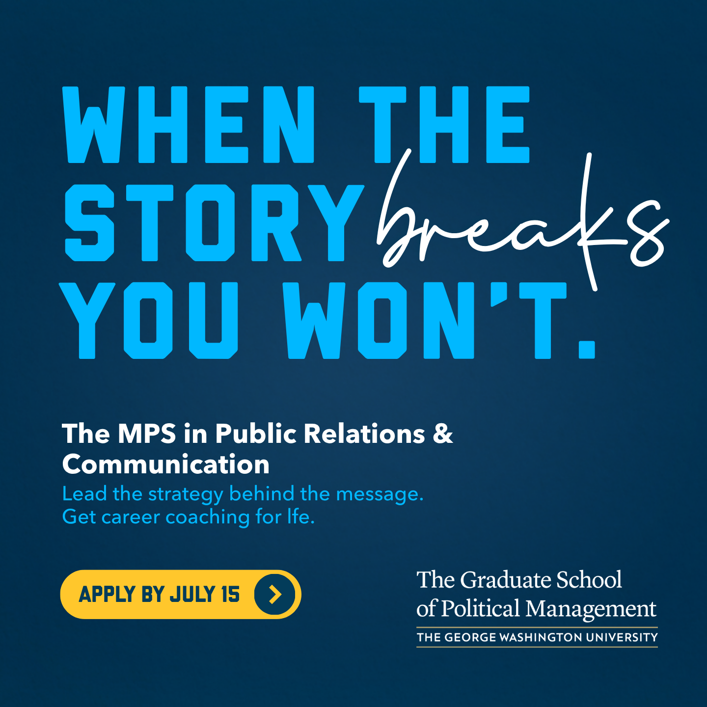 The George Washington University - College of Professional Studies Facebook ad