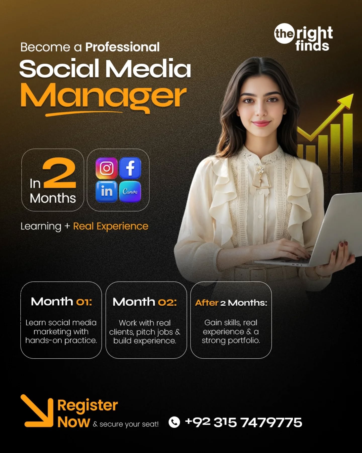 The Right Finds Facebook ad: Become a professional social media manager in just…