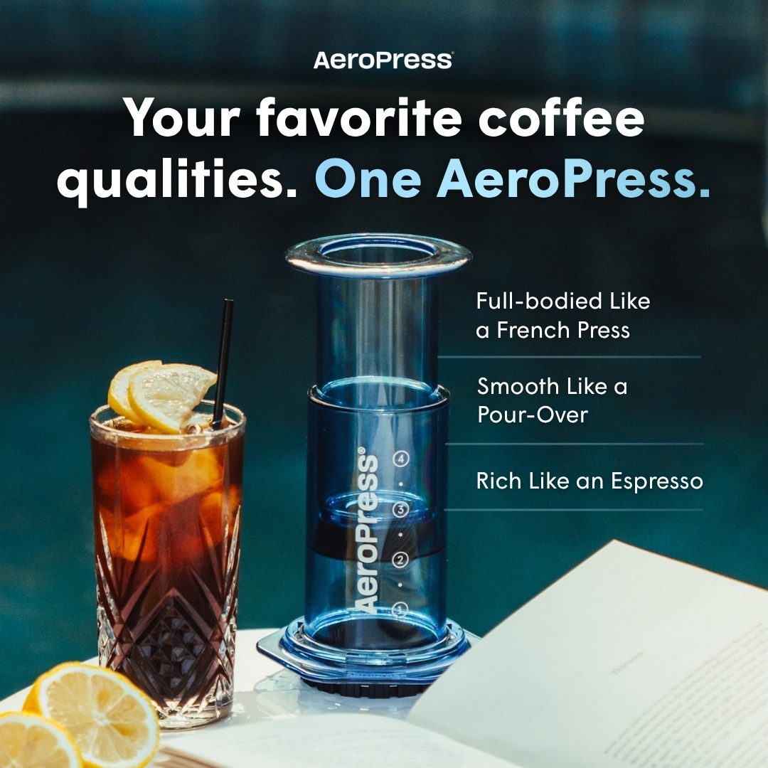 AeroPress Facebook ad: Press for Better Coffee
