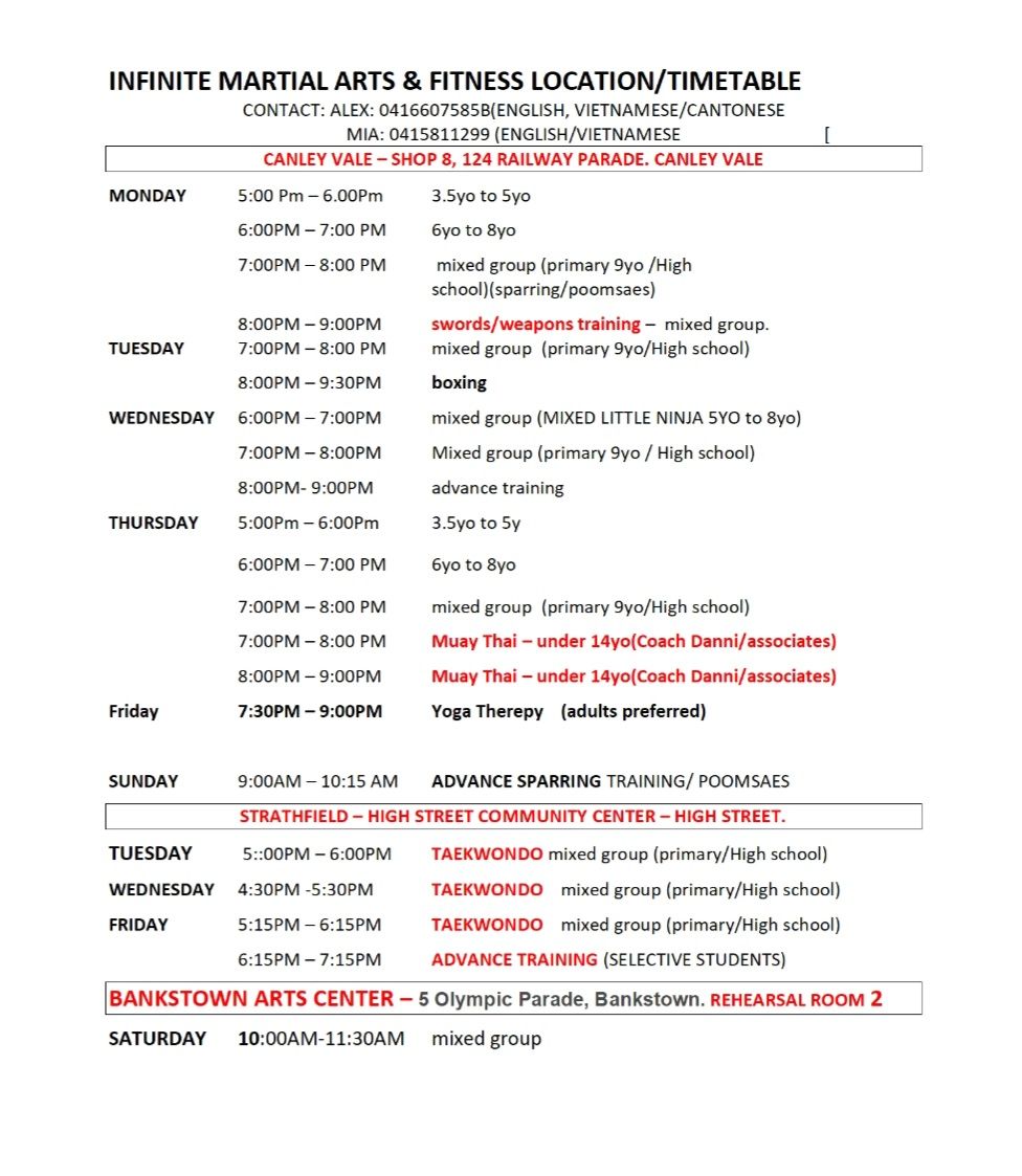 Infinite Martial Arts & Fitness Facebook ad