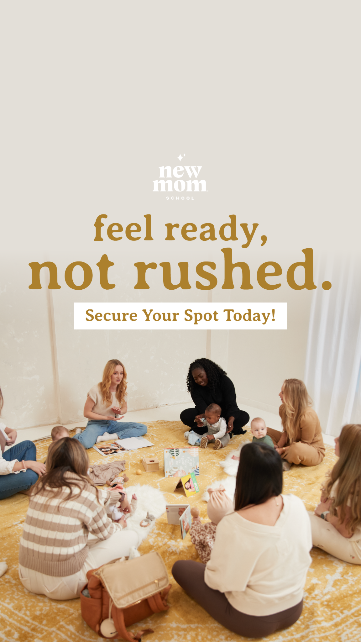 New Mom School Facebook ad: Moms Need a Village. Join Ours.