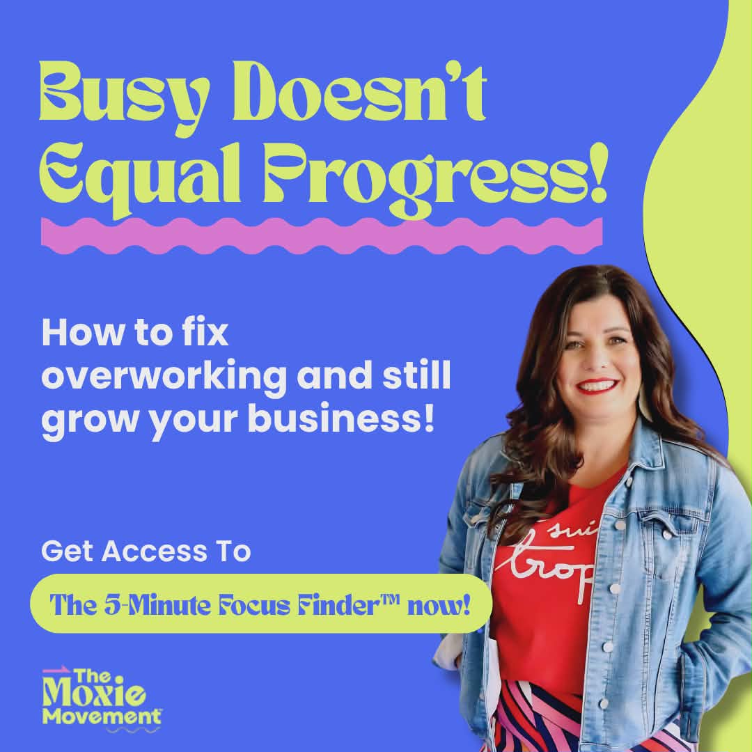 Sarah Greener - The Moxie Movement Facebook ad: The 5-Minute Tool To Stop Your From Overworking!