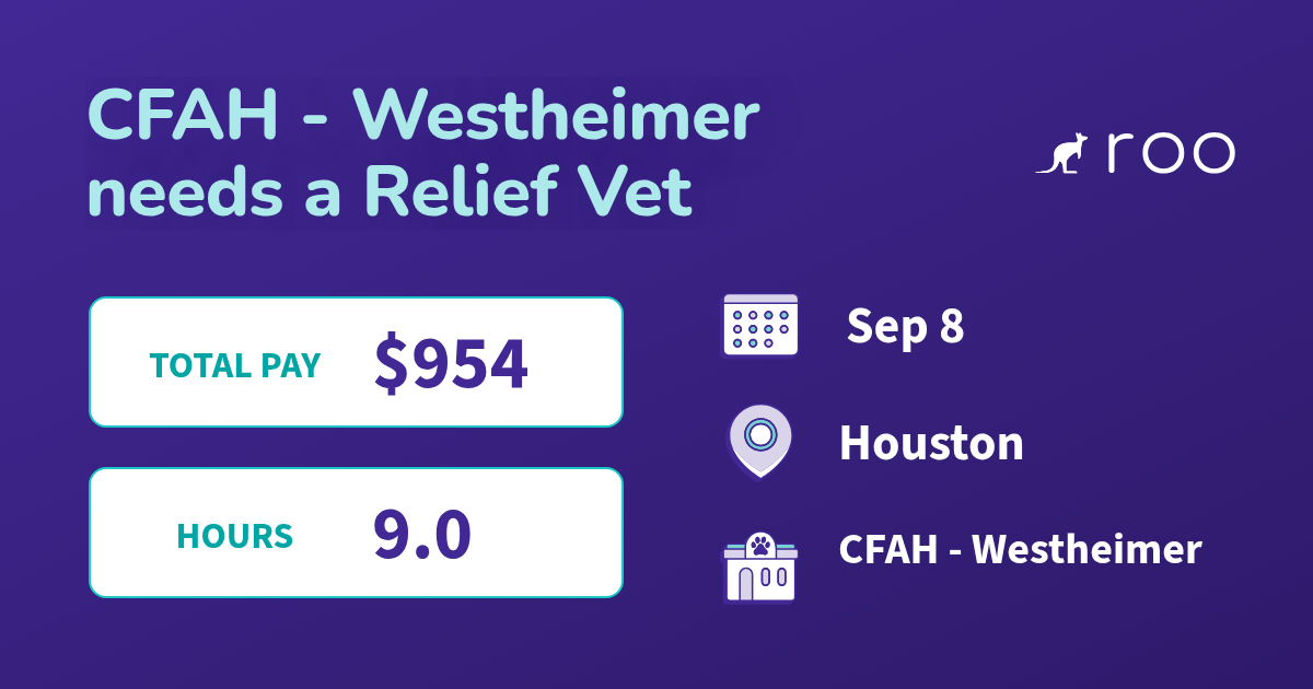 Roo Facebook ad: CFAH - Westheimer needs a Relief Vet