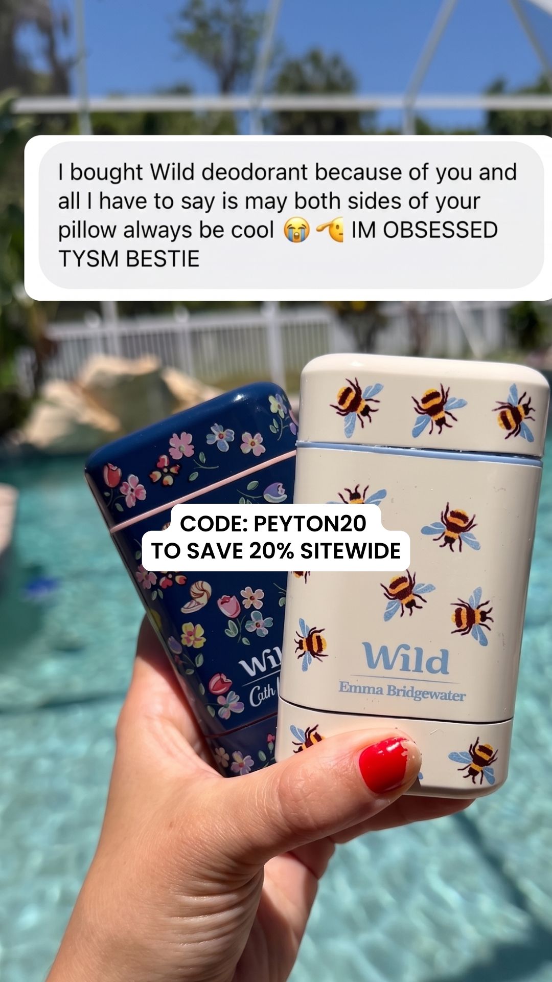Wild Facebook ad: Get 20% off all Wild products with code PEYTON20