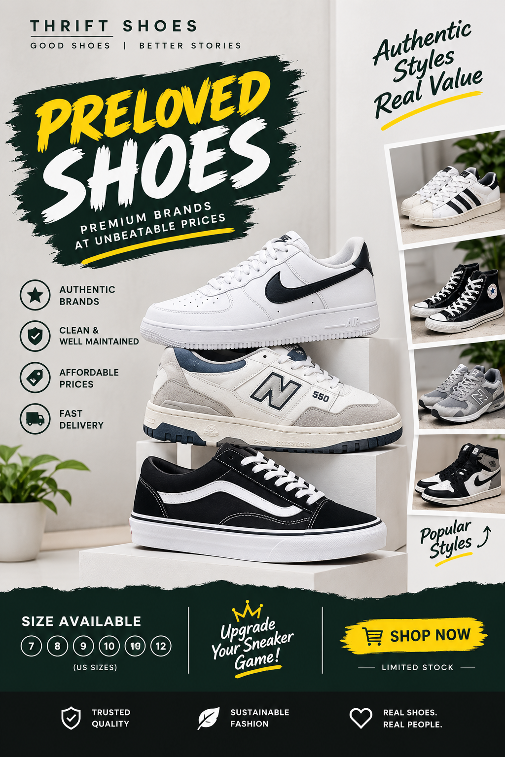 Air Spot Facebook ad: Fresh Thrift Shoes, Limited Stock