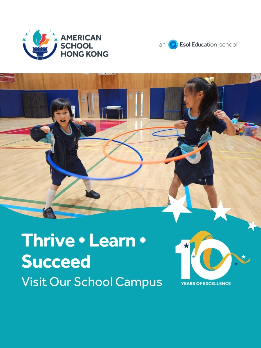 American School Hong Kong Facebook ad: Thrive • Learn • Succeed