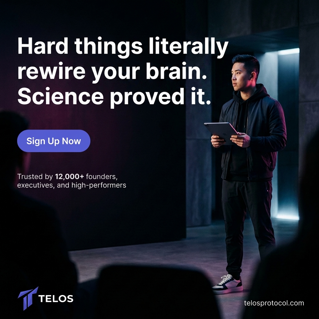 Telos Facebook ad: The First Identity-Based Habit App