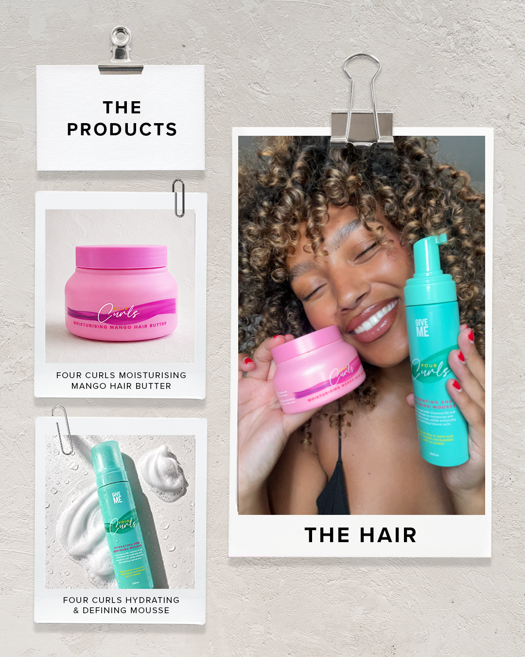 Give Me Cosmetics Facebook ad: Define your natural curls