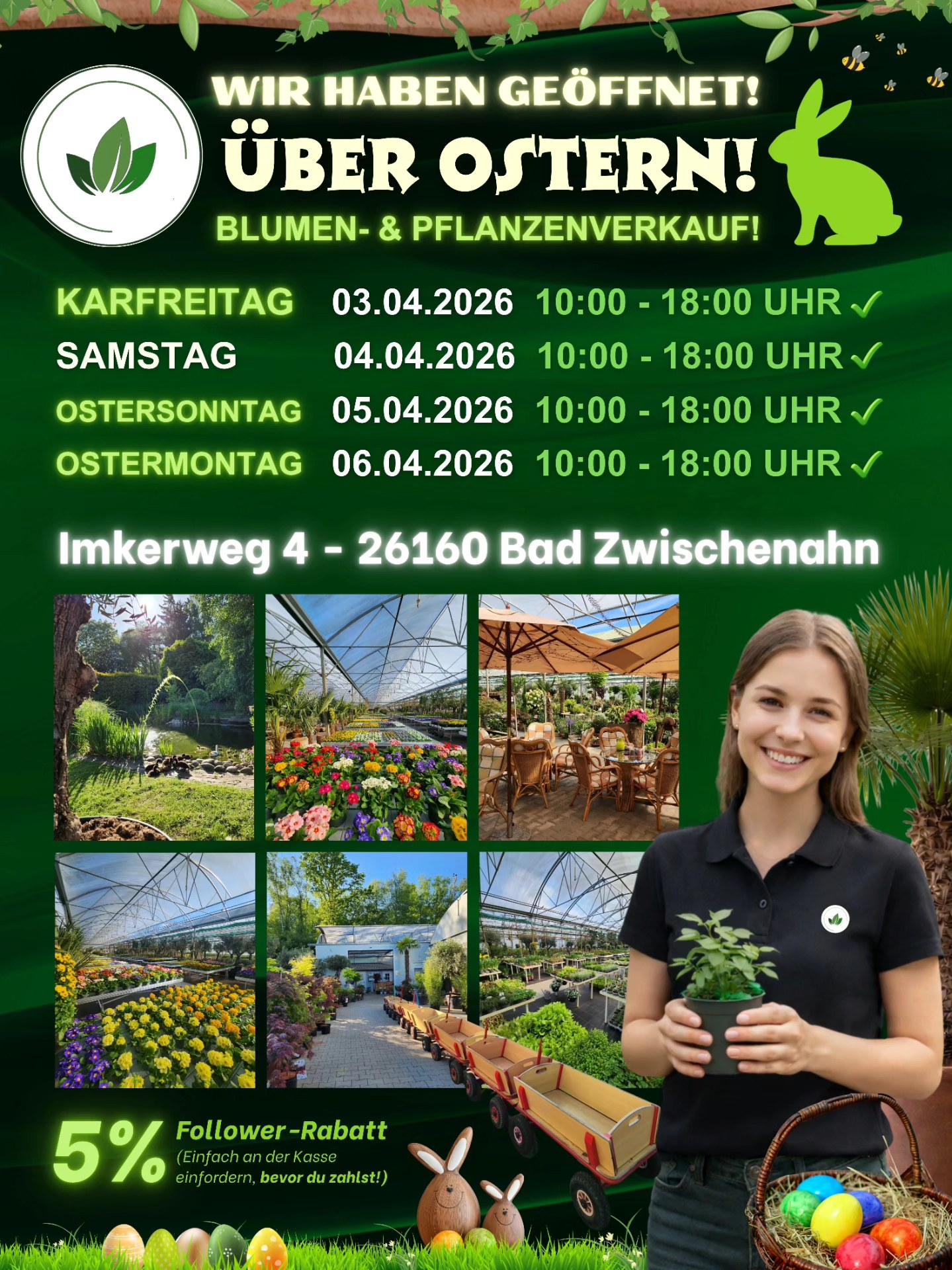 R.Wardenburg Gartenbau Facebook ad: Ostern im Grünen!