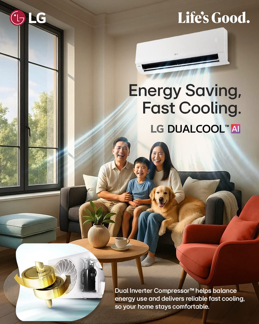 LG Global Facebook ad: Split Type Dual Inverter Compressor Air Conditioners | LG…