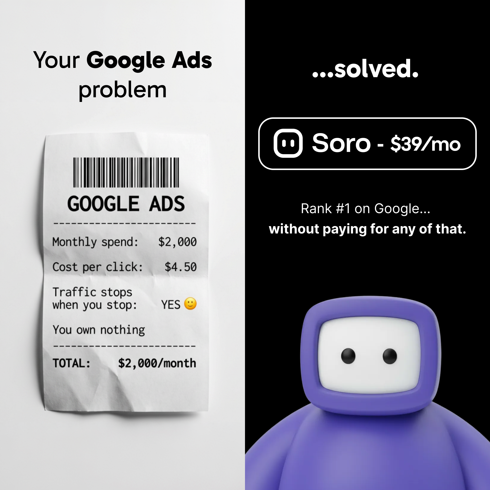 Soro SEO Facebook ad