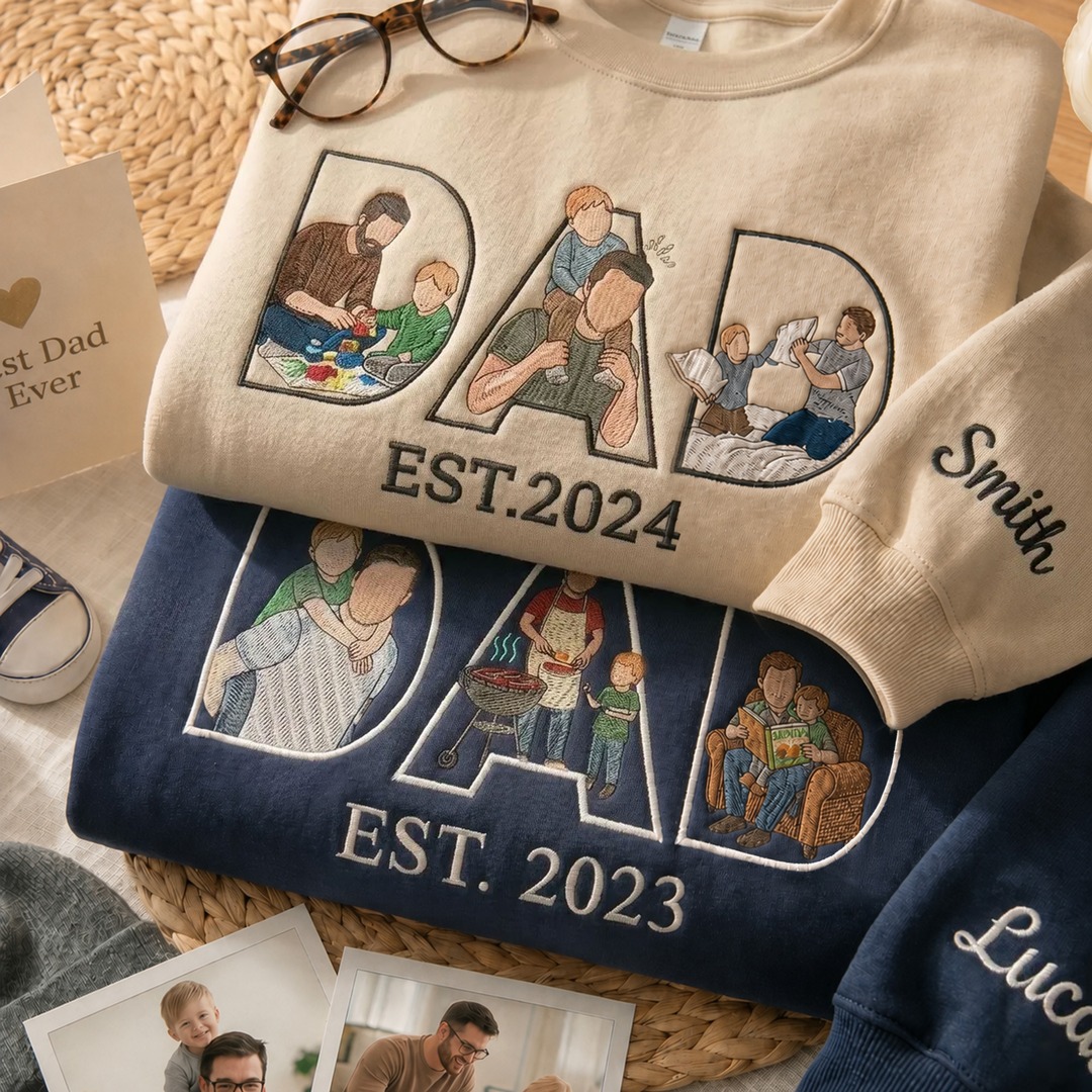 Getnamenecklace Facebook ad: Custom Name Dad T-shirt/Sweatshirt/Hoodie with Photo…