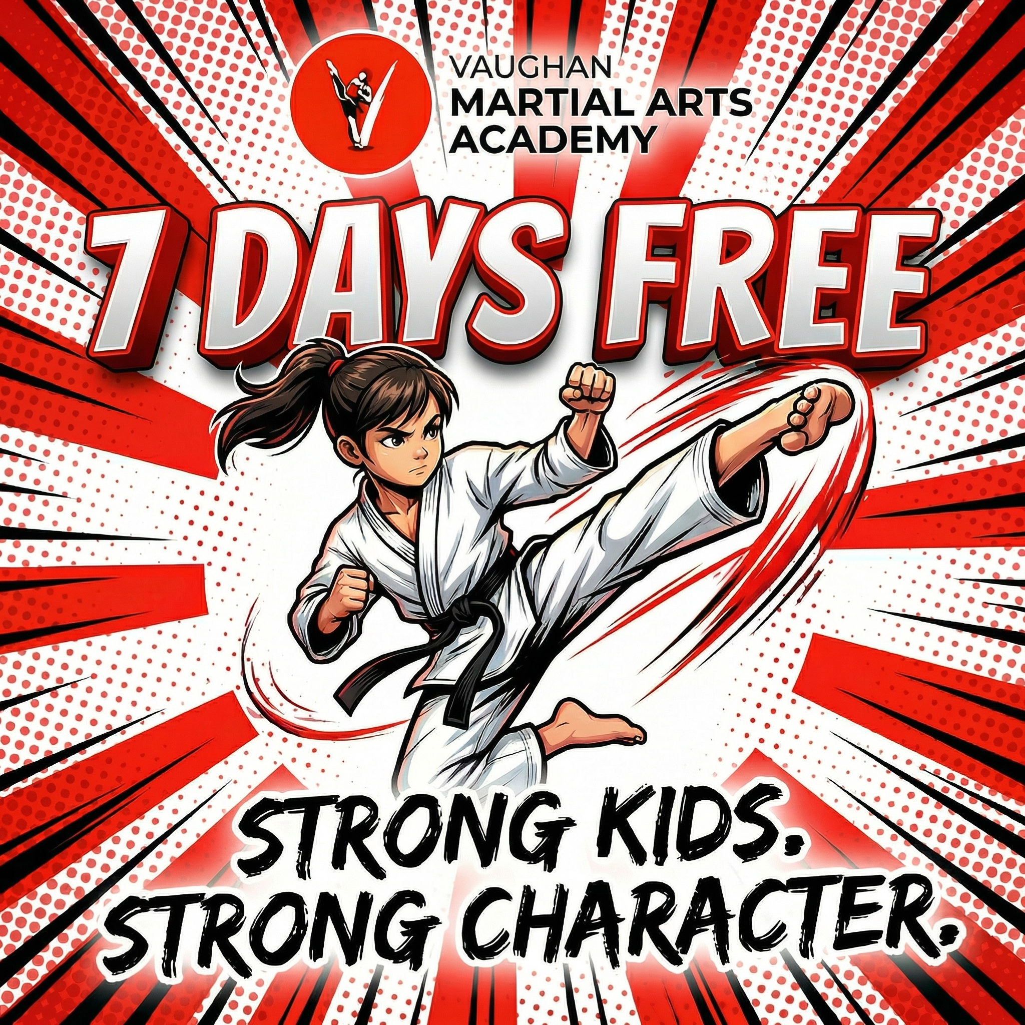 Vaughan Martial Arts Facebook ad: 7 Days Free - Start Here