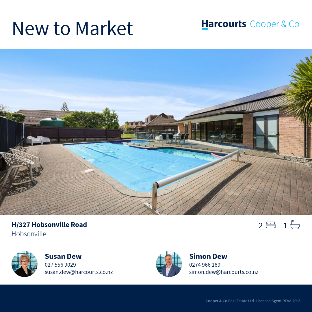 Simon and Susan Dew Facebook ad: H/327 Hobsonville Road, Hobsonville