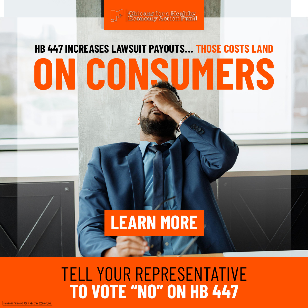 Ohioans for a Healthy Economy Facebook ad: Vote NO on HB 447!
