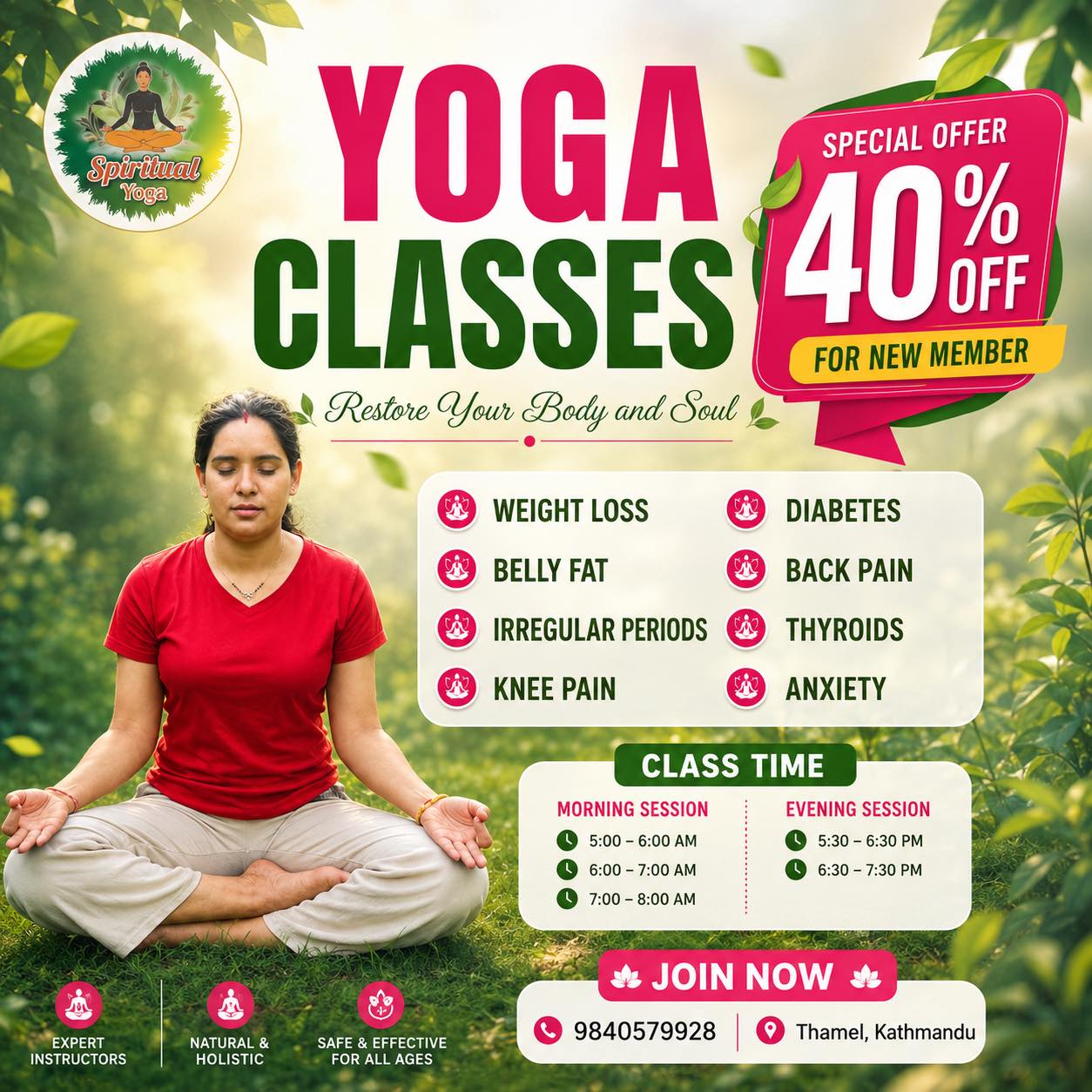 Spiritual Yoga Facebook ad: International Yoga Day Offer
