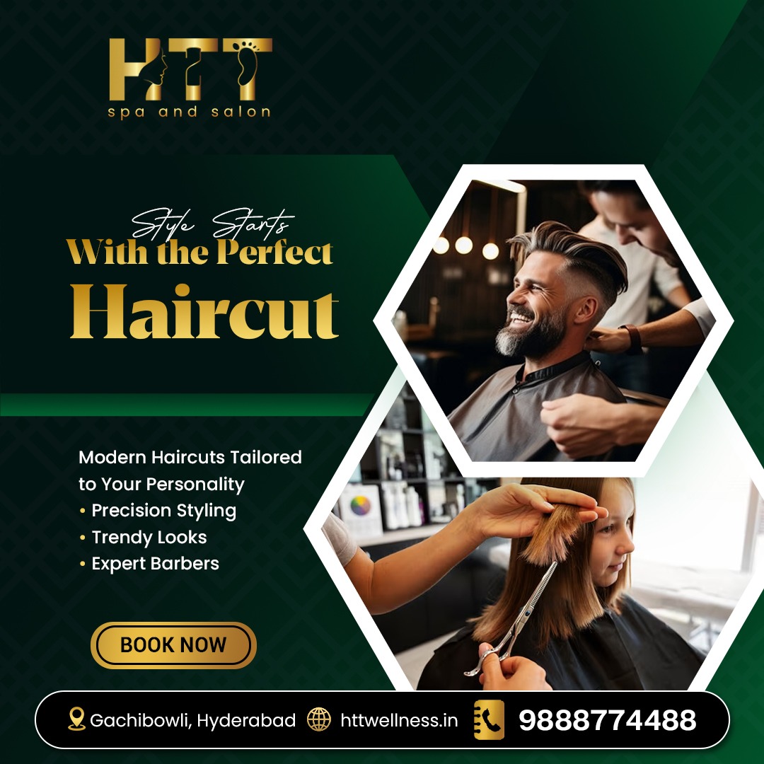 HTT Wellness Studio SPA and SALON Facebook ad: Style starts with the perfect haircut!