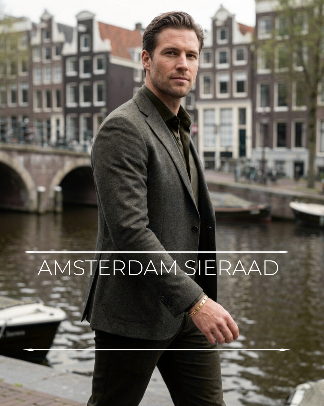 Amsterdam-sieraad Facebook ad: Stoer. Tijdloos. Amsterdam.