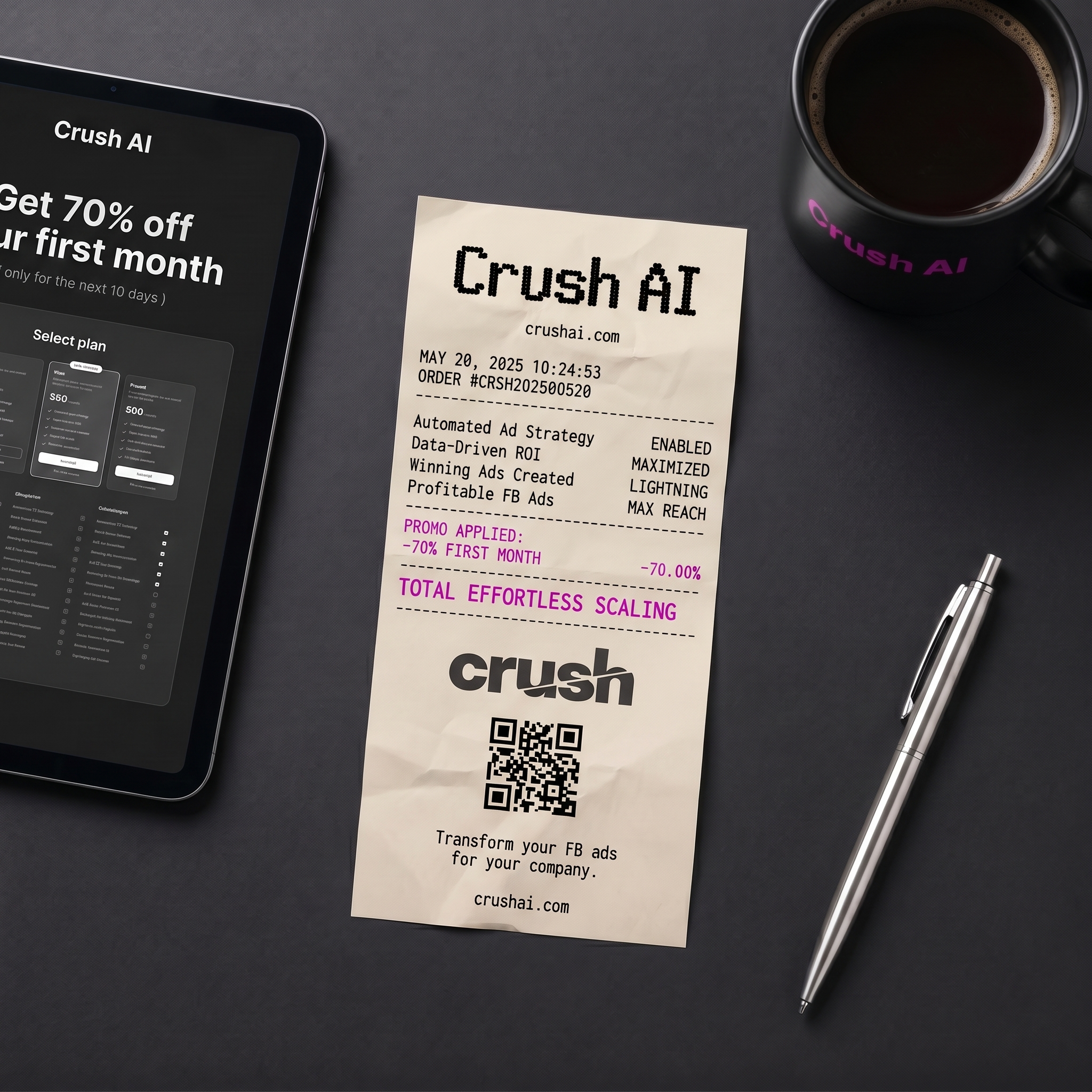 trycrush.ai Facebook ad