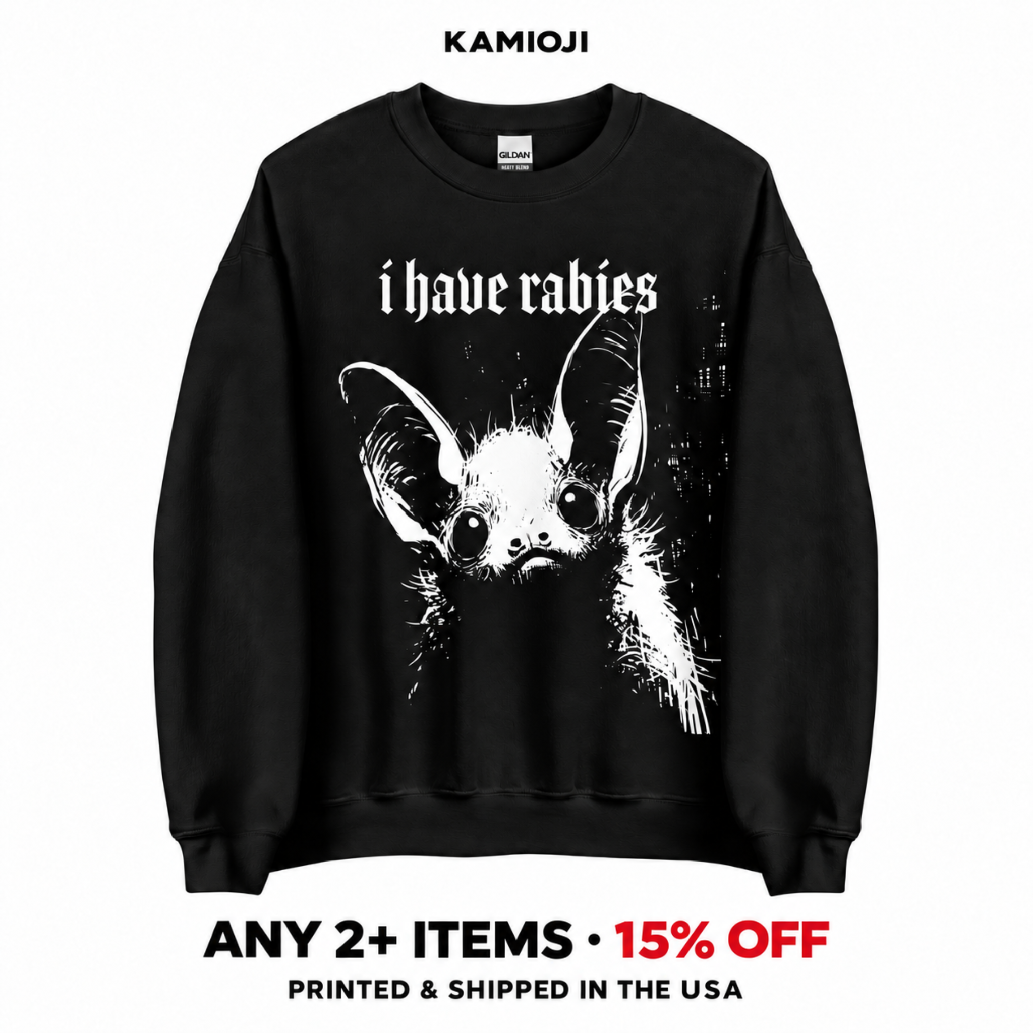 KAMIOJI - Alternative Clothing & Prints Facebook ad: Buy any two items. Save 15%. Concern everyone.