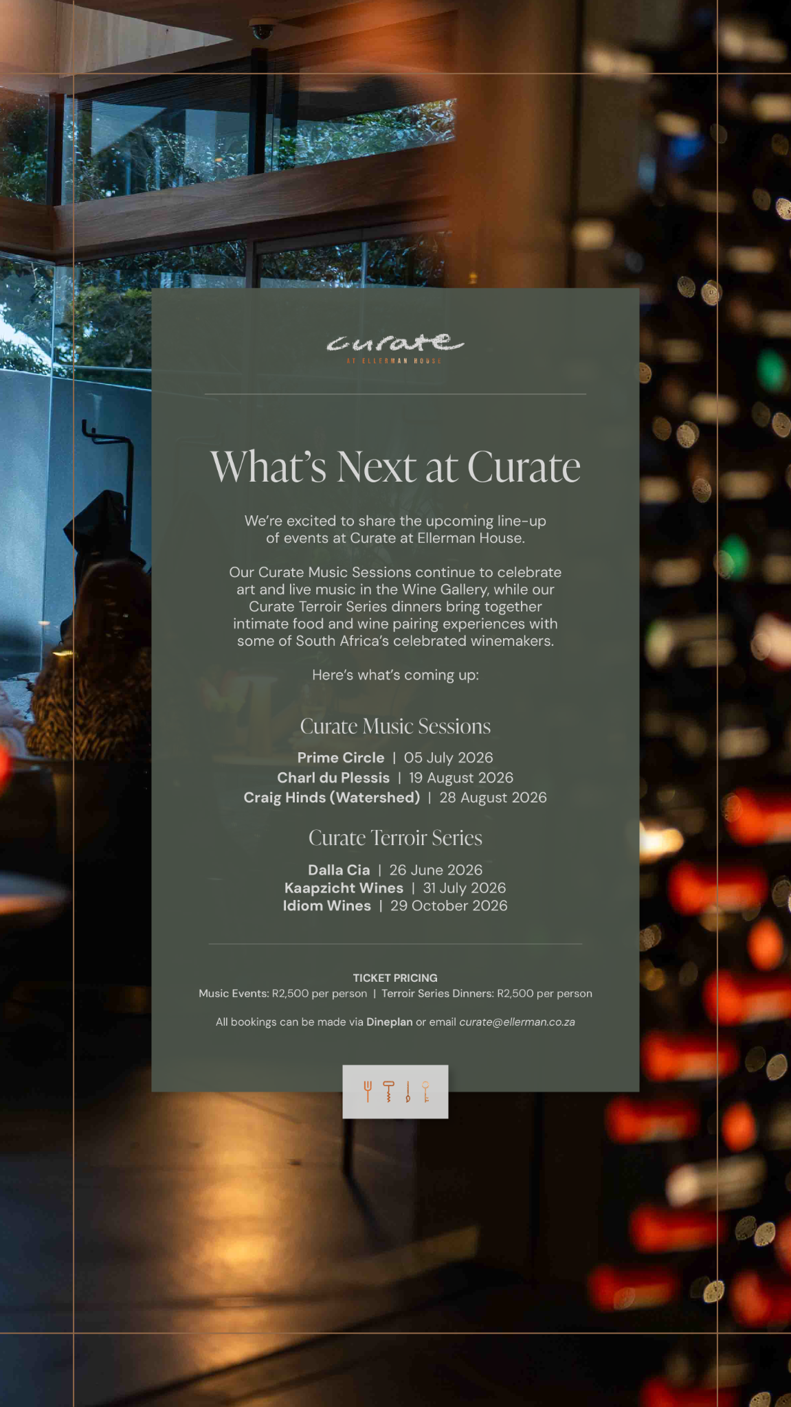 Curate at Ellerman House Facebook ad from Aug 5, 2026