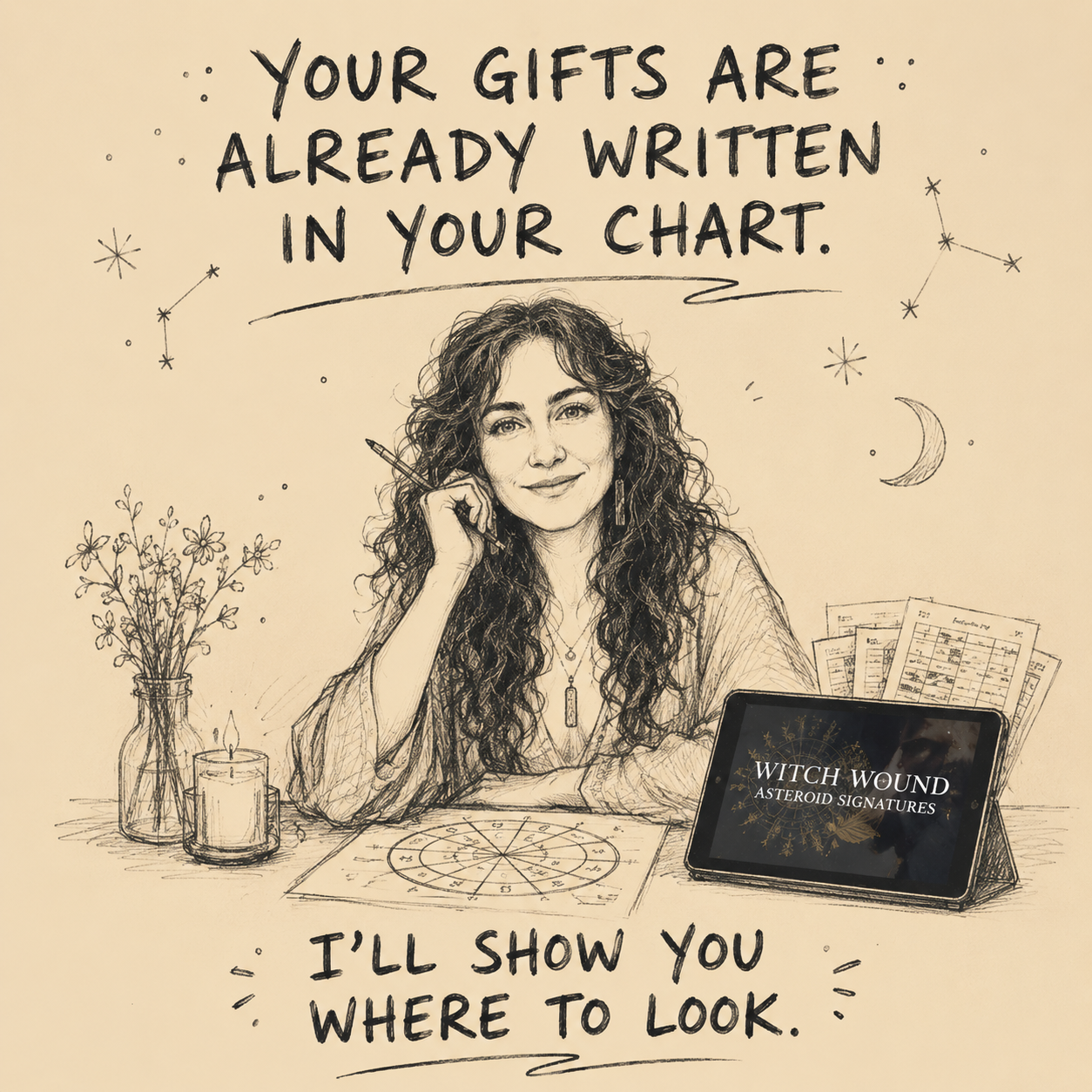 Wildly Rooted Facebook ad: Witch Wound Asteroids Workshop