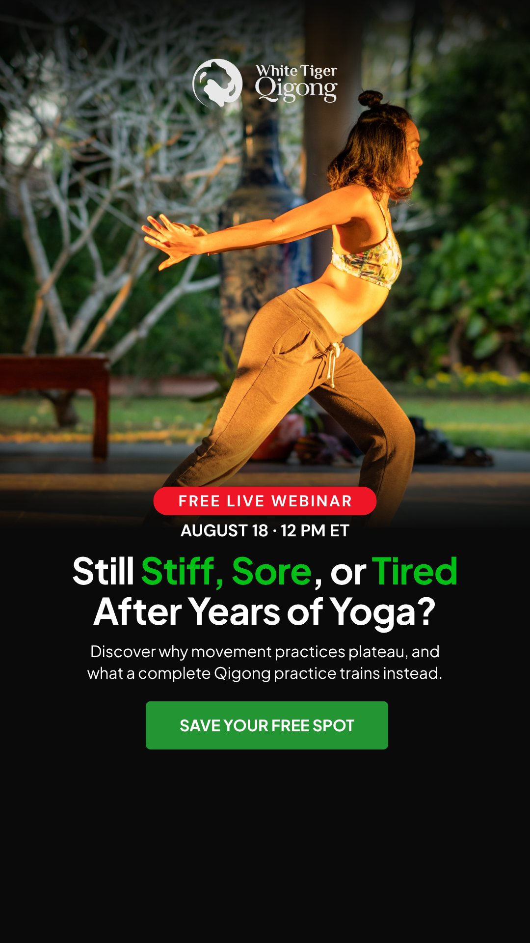 White Tiger Qigong Facebook ad