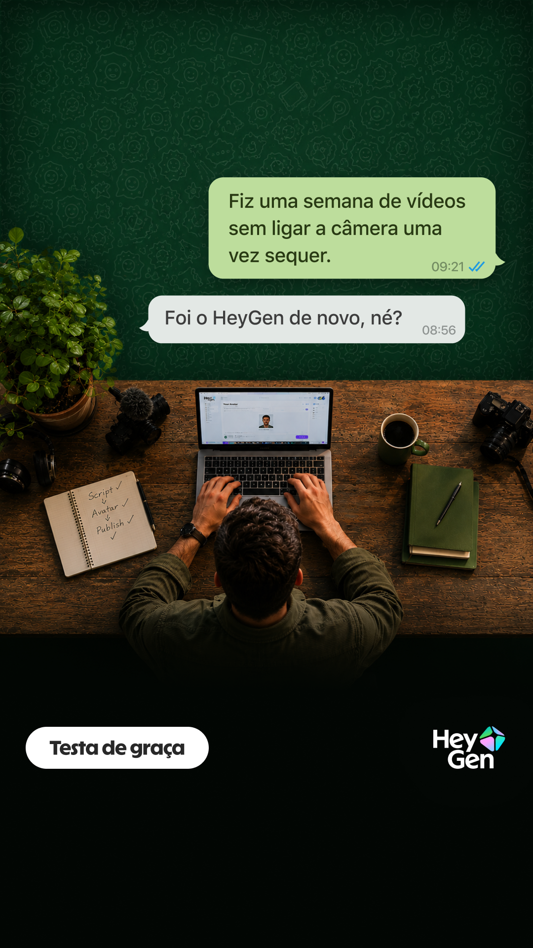 HeyGen Facebook ad: Gerador de vídeos HeyGen