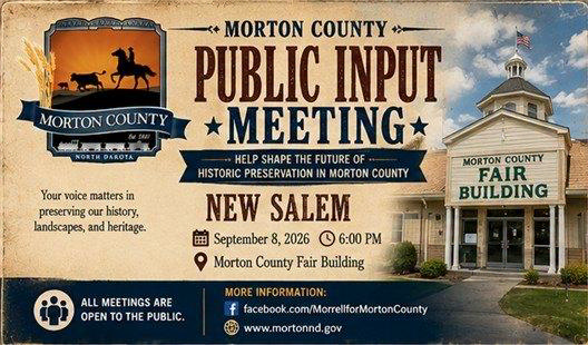 Ray Morrell Morton County Commissioner Facebook ad: New Salem - Public Input Meeting/County Historic…
