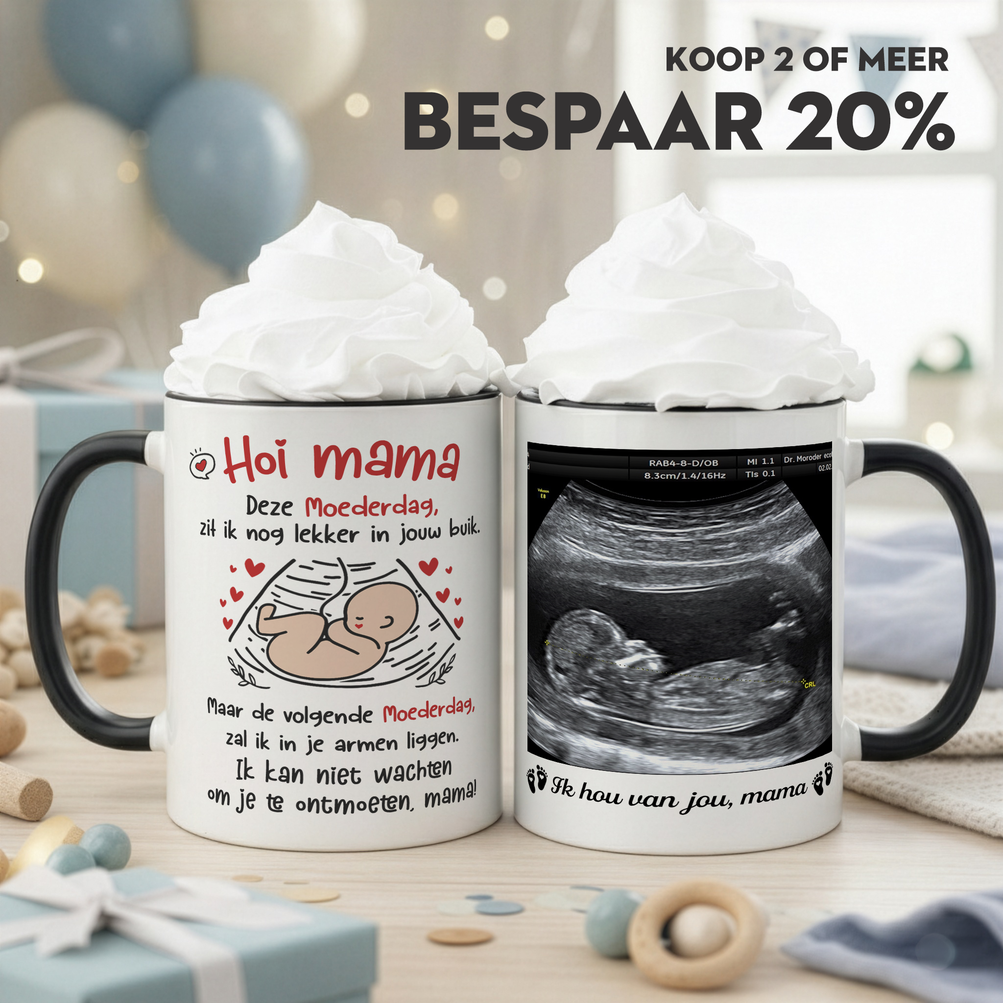 New to Nest - Personalised Gifts Facebook ad: Gepersonaliseerde Tweekleurige Mok Voor Aanstaande Moeder…