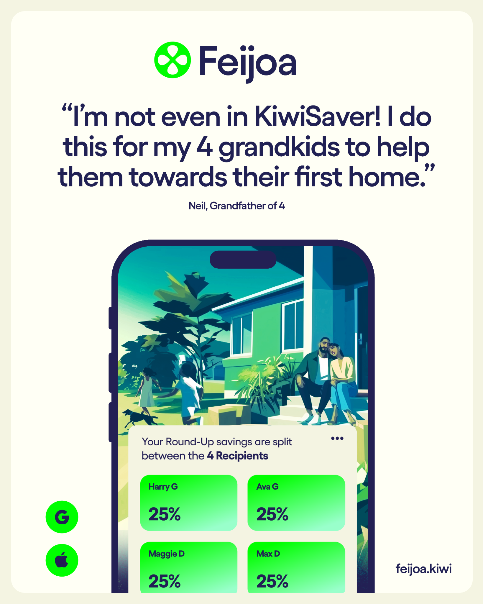 Feijoa Facebook ad: Feijoa | Save as You Spend